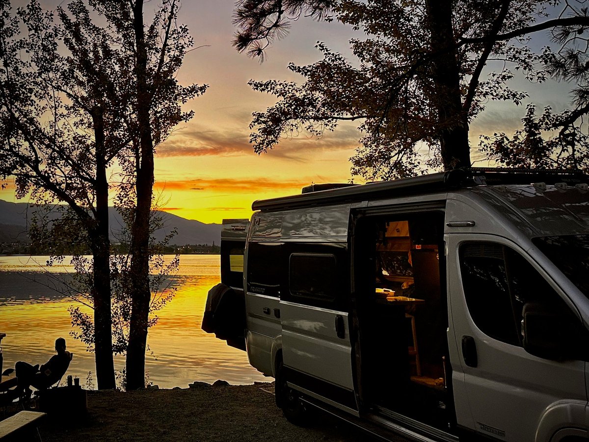 RV camping at waterfront site